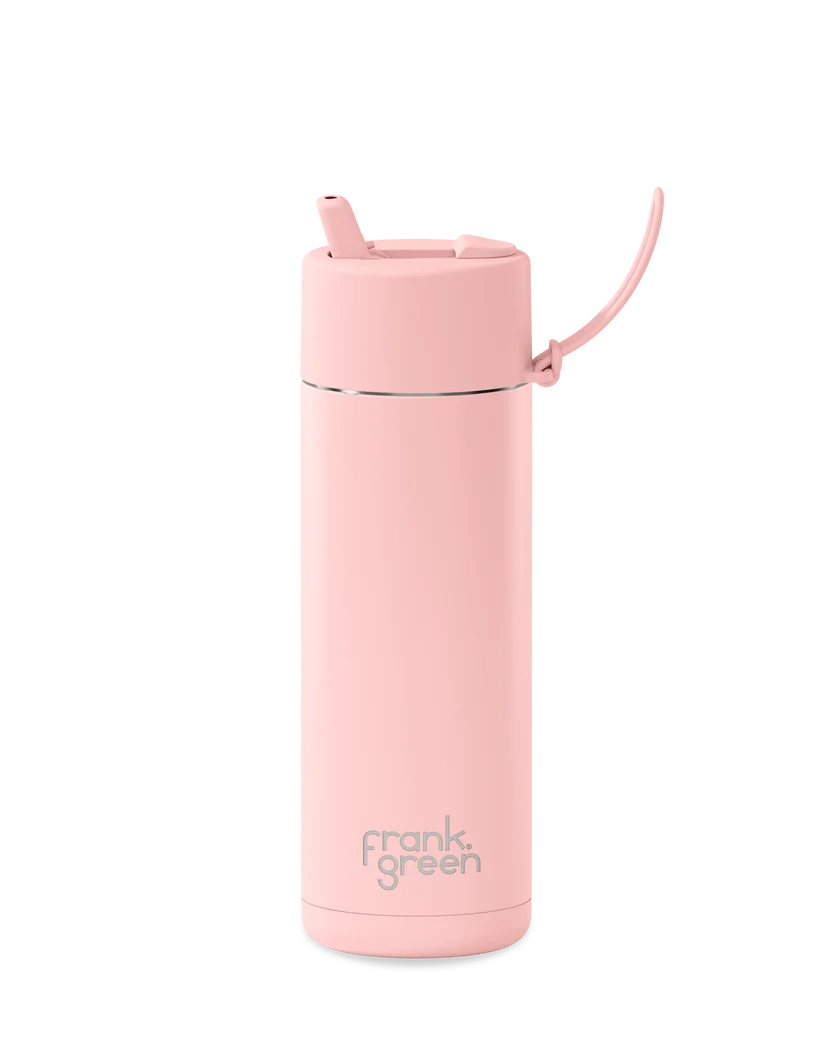 Frank Green 20oz Reusable Bottle Blushed Flip Straw Lid