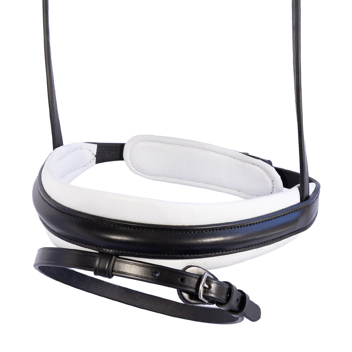 Contour Plain White Padded Hanoverian Eventer - Black Noseband