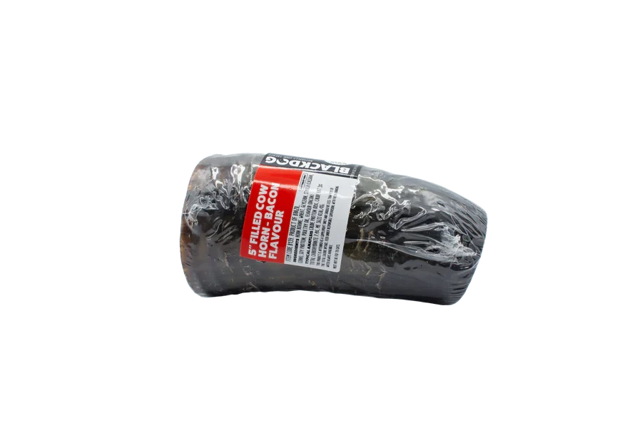 Blackdog Cow Horn 5" Bacon Filled