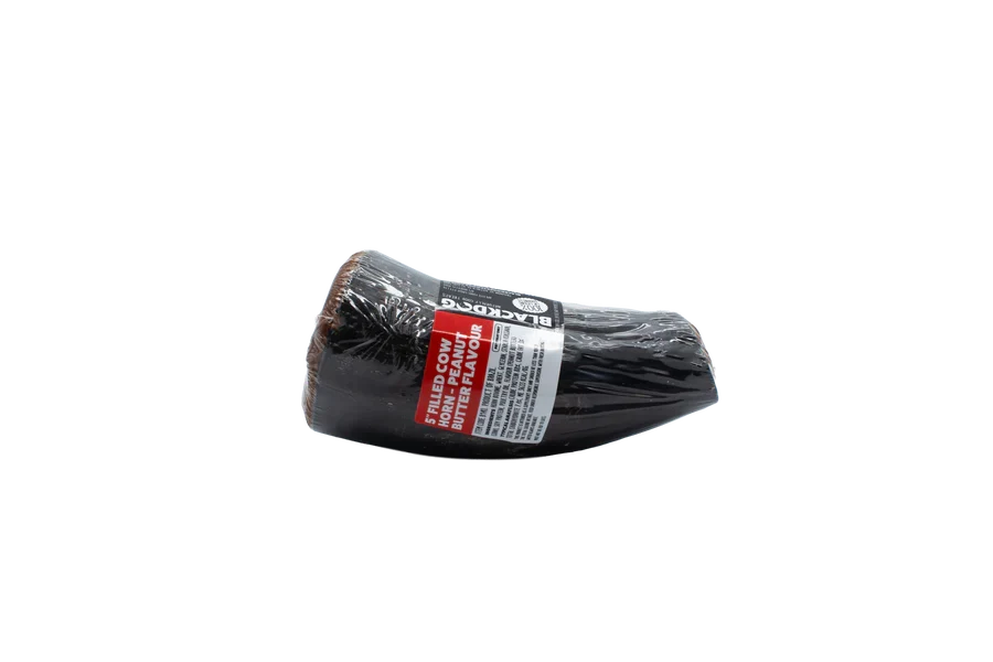 Blackdog Cow Horn 5" Peanut Butter Filled