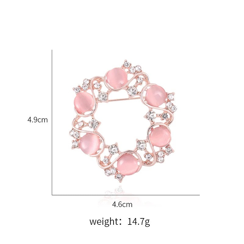 CHLOE Pink & gold crystal brooch – Free postage in Australia