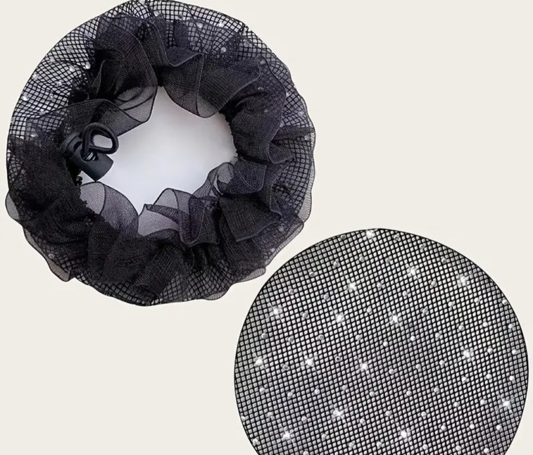 Elegant Crystal hair bun cover - Black or White - Free postage in Australia