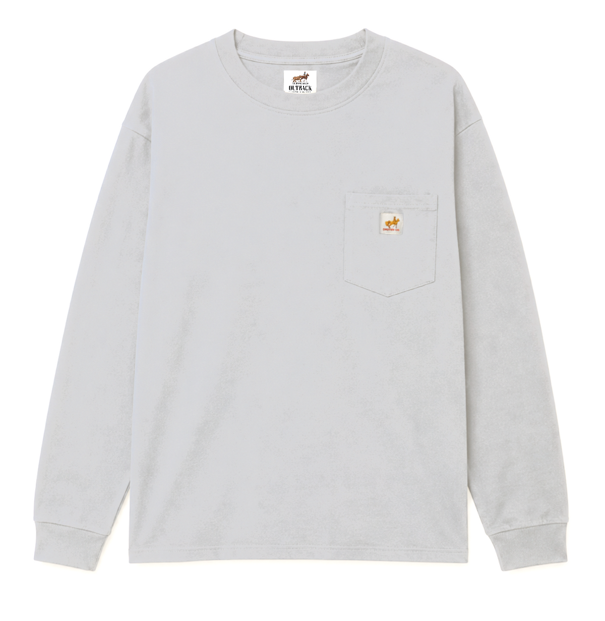 Oversized Long Sleeve Pocket Tee - Grey