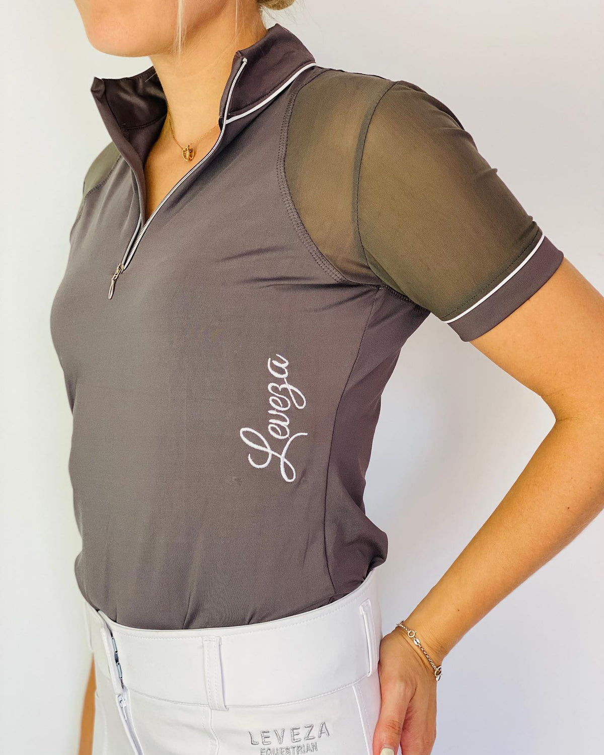 LEVEZA Naïma Training Riding Shirt - Grey - CLEARANCE