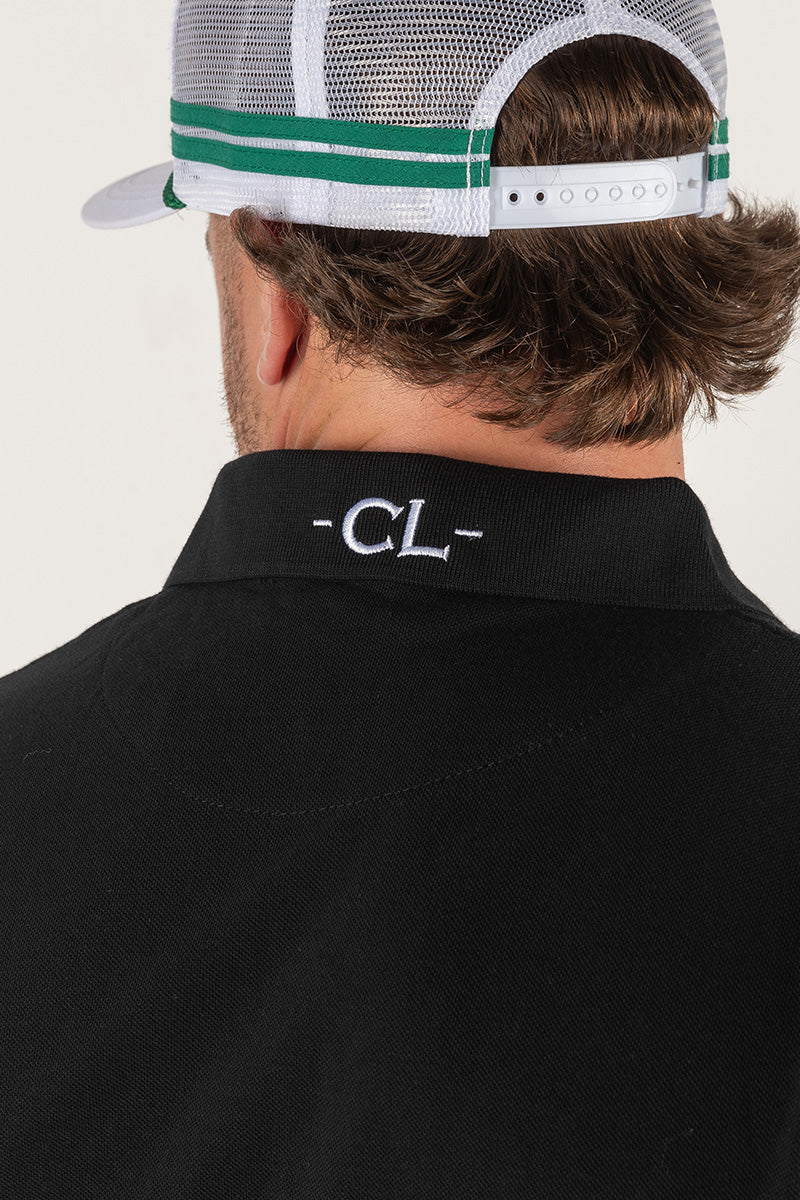 Mens Original Polo shirts - Black - White Logo