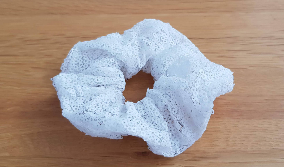 SIA sequined hair scrunchie – Black, Silver, White and Rose Gold – Free postage in Australia