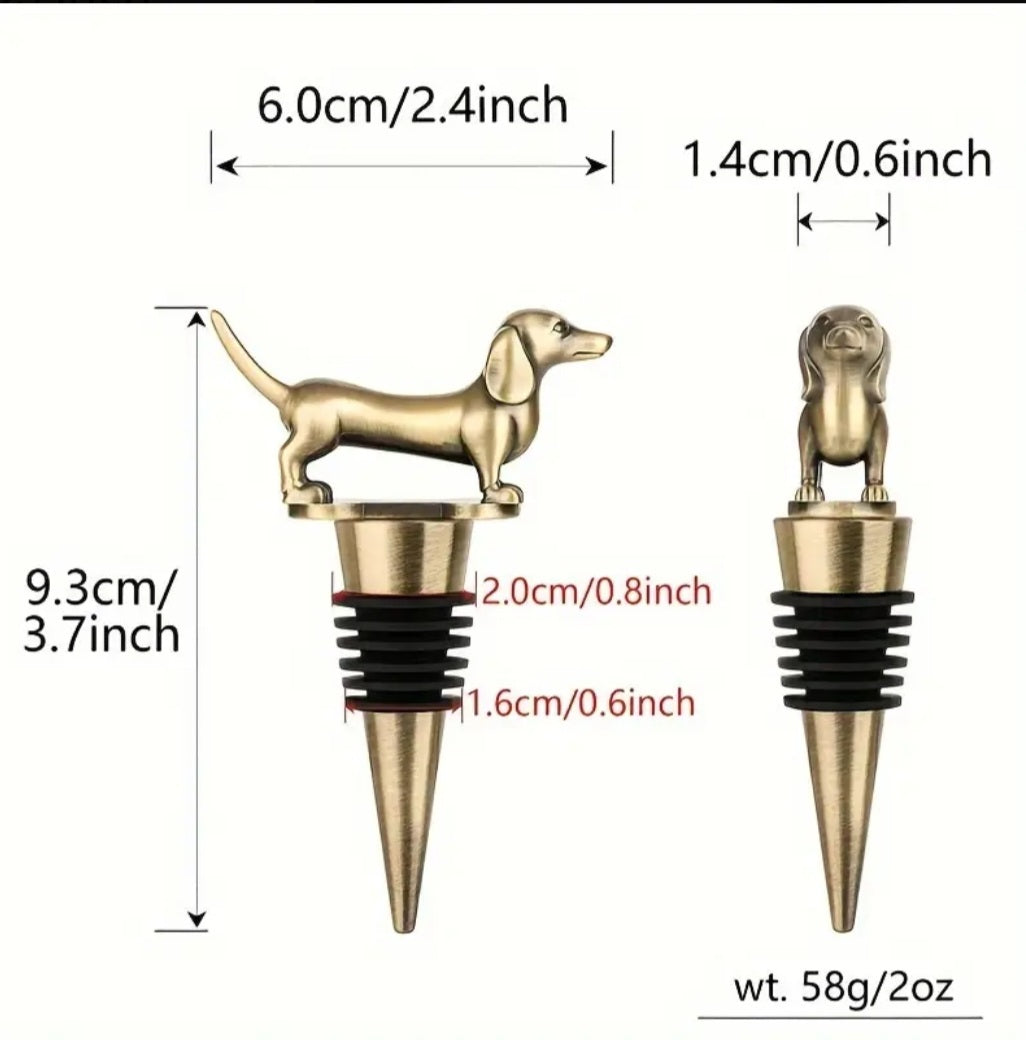 Dachshund Wine Stopper - Bronze or Silver