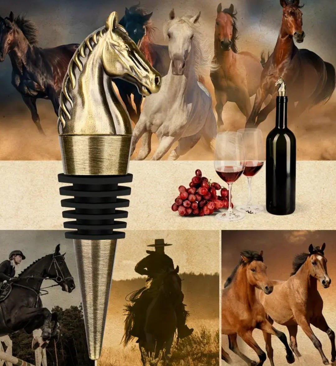 Horse Head Wine Stopper - Bronze or Silver