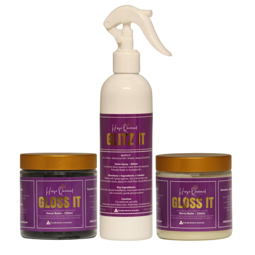 Glitz It & Gloss It Pack – Horse Grooming Ultimate Show Shine Duo - Horse Queened