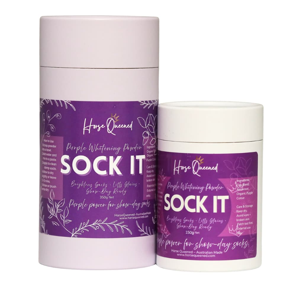 Sock It – Horse Grooming Purple Whitening Powder - Horse Queened