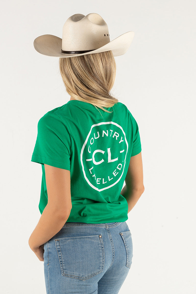 Women's Classic Signature CL T Shirt - Forest Green - White Logo