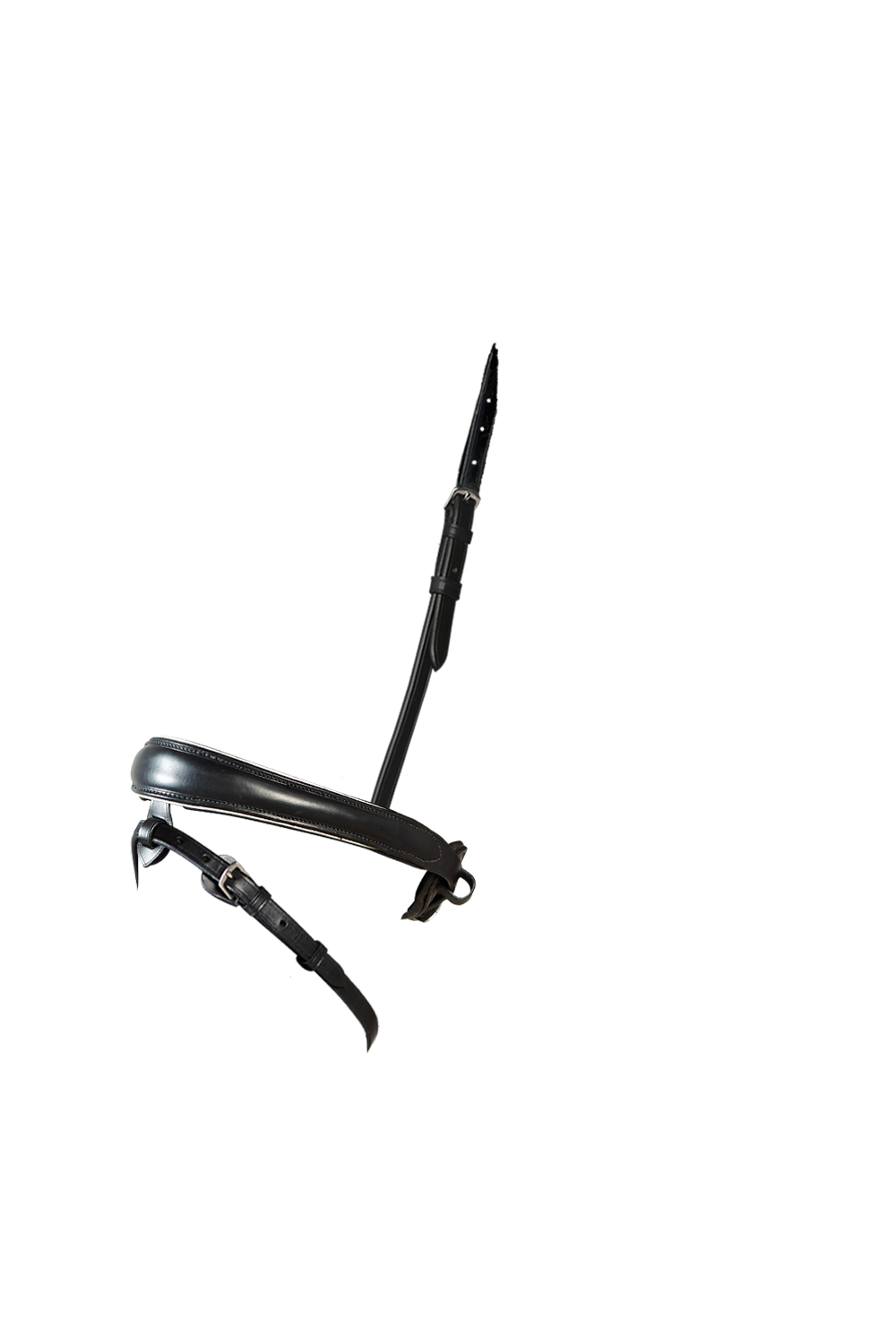 ANATOMICAL RAISED SILVER PIPE EVENTER CONVERTER - BLACK SNAFFLE/DOUBLE NOSEBAND - Flexible Fit Equestrian Australia