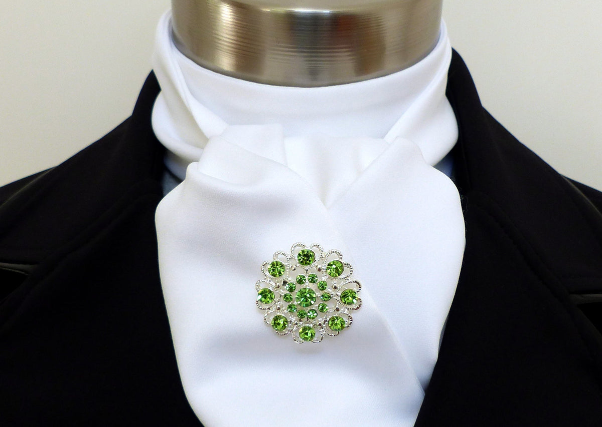 Green hearts brooch with crystals