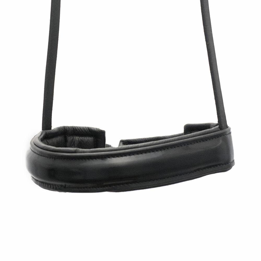 EXTRA WIDE STRAIGHT RAISED PATENT CONVERTER CRANK - BLACK SNAFFLE/DOUBLE NOSEBAND - Flexible Fit Equestrian Australia