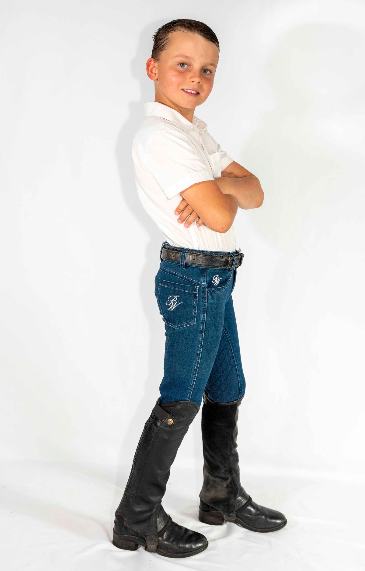 Peter Williams Riding Apparel Breeches Lennox Youth Horse Riding Denim Breeches