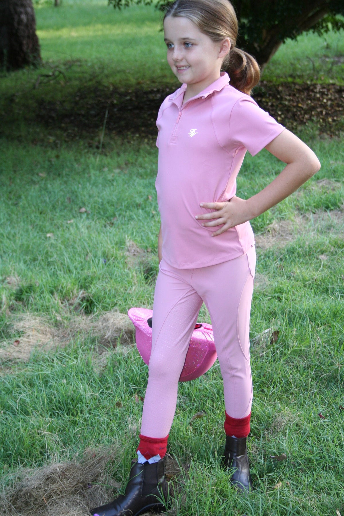Peter Williams Riding Apparel Riding Pants Luxe Performance Riding Breeches Youth - Pink