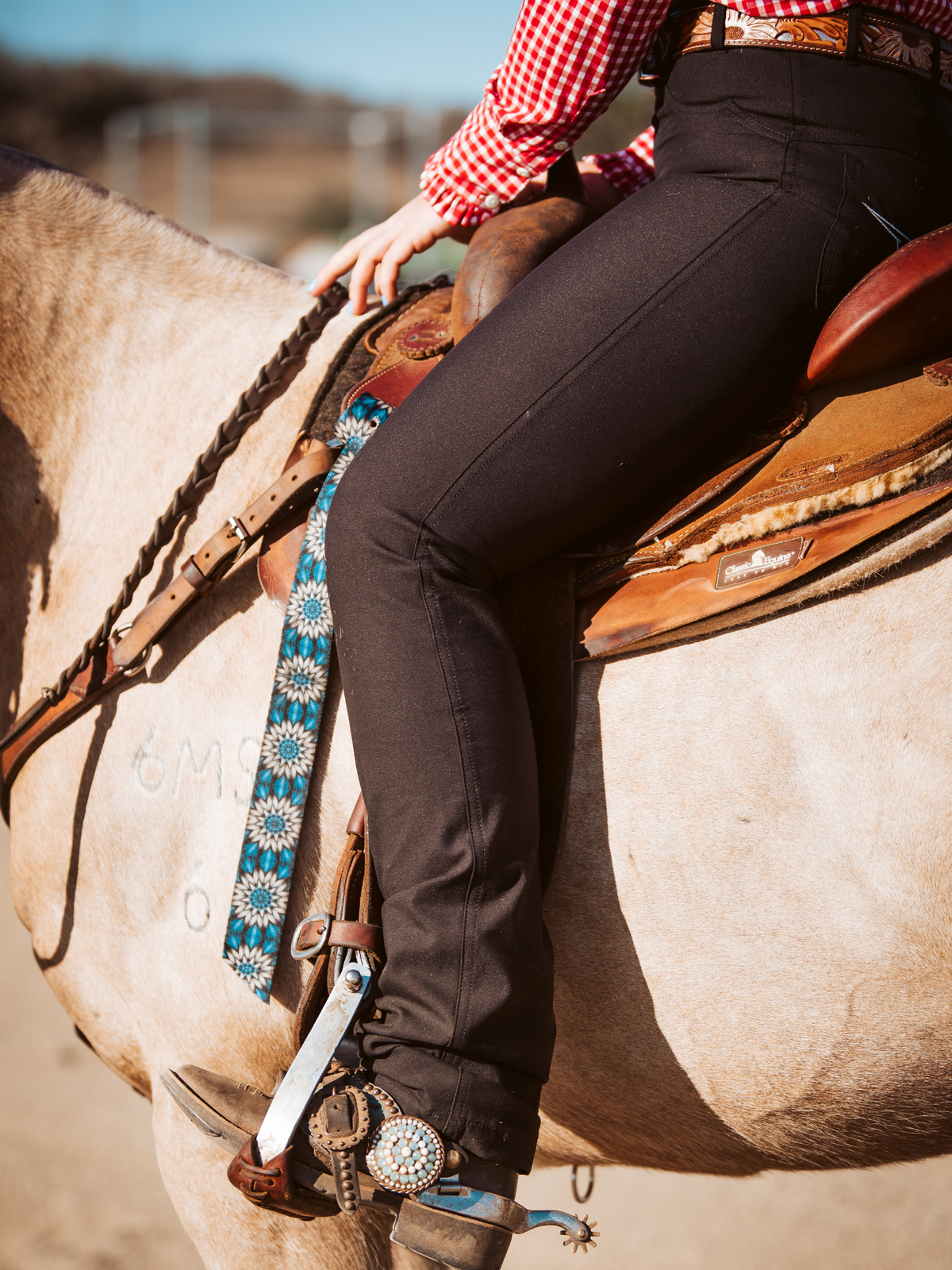 Ladies Roxby riding jeans, black and silver colourway, by Peter Williams Riding Apparel
