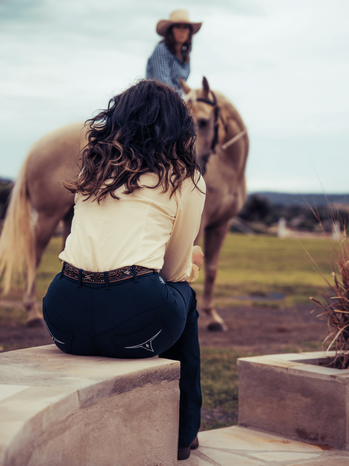 Peter Williams Roxby jeans in navy, stretch denim for barrel racing and western riding