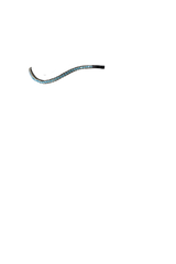Single Row Blue Thin Crystal Wave - Black Browband