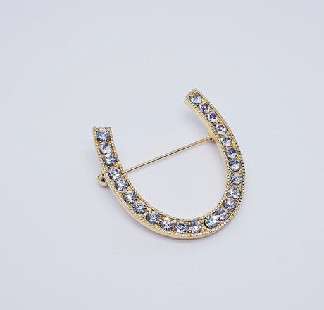 Horse Shoe Brooch - Silver or Gold - Free post in Australia