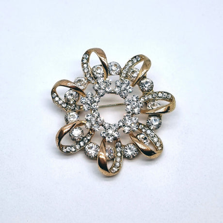 Large gold crystal Brooch – Free postage in Australia