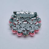 Hot pink pearl brooch with crystals