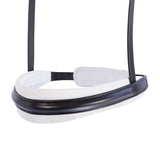 Contour White Padded Eventer - Black Double Bridle Noseband