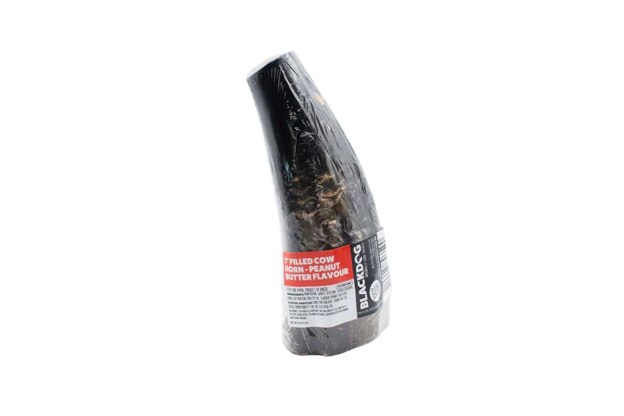 Blackdog Cow Horn 7" Peanut Butter Filled