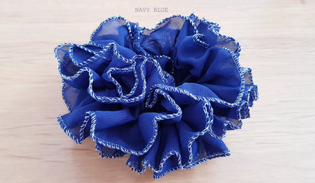 Cindy Hair Scrunchie - Black, white/silver, white/gold royal blue, Navy - Free postage in Australia