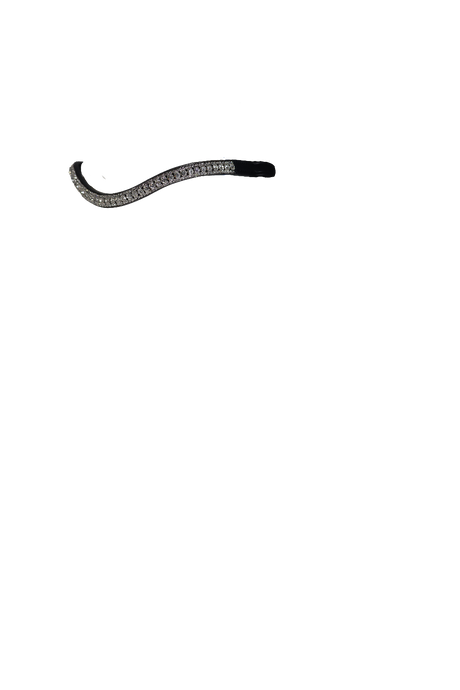 Clear Thin Crystal Wave - Black Browband