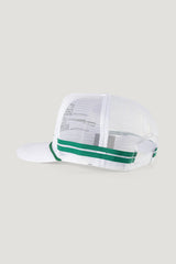 Country Labelled Golf Cap With Magnetic Ball Marker - Shooting Birdies - White & Green