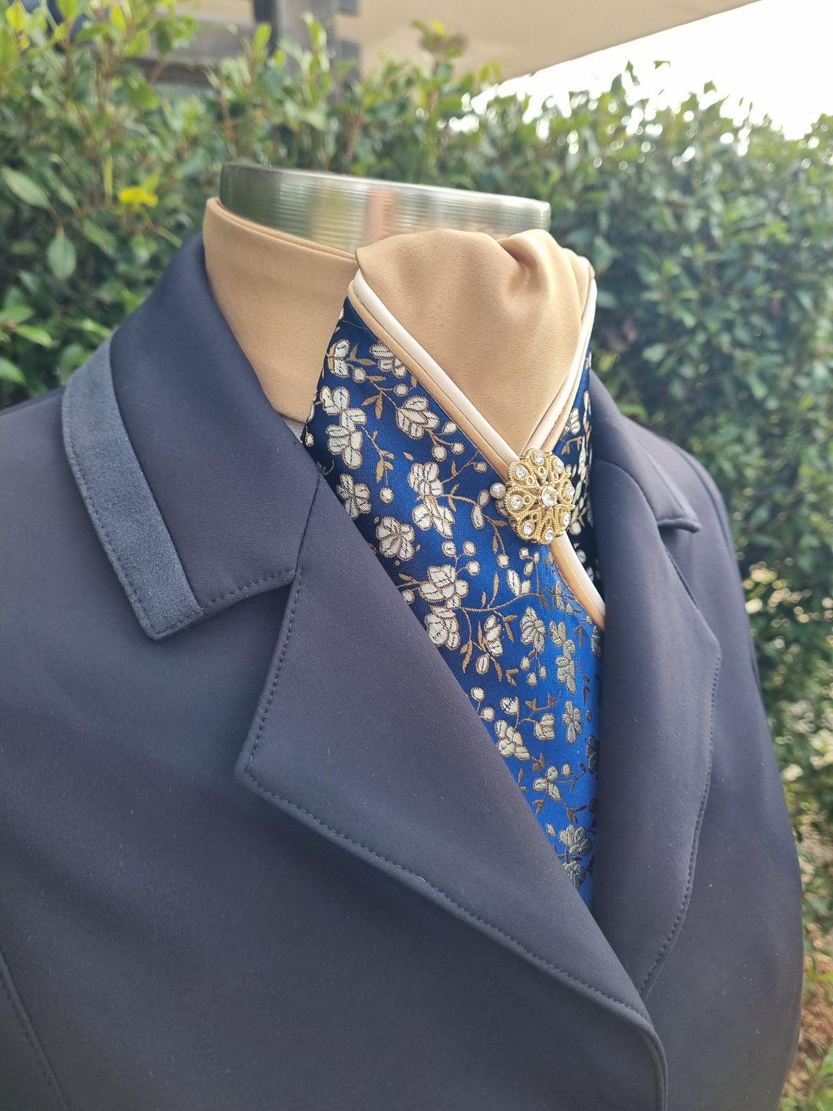 ERA Designer Collection Pre-tied Stock Tie Plastron -  Oriental Brocade - Regency
