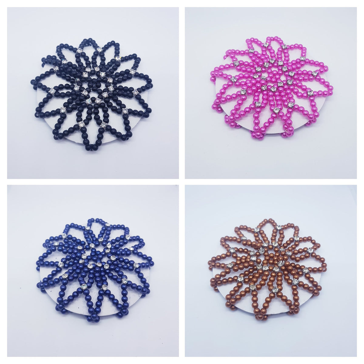 DUCHESS pearl and crystal hair bun cover – Various Colours - Free post in Australia