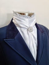 ERA Elle Stock Tie - Soft Ties with Lace trim, piping and Brooch