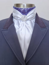ERA Elle Stock Tie - Soft Ties with Purple sequins & brooch