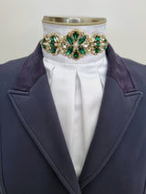 ERA Euro Royale - White satin with Emerald Green embellishment and gold piping