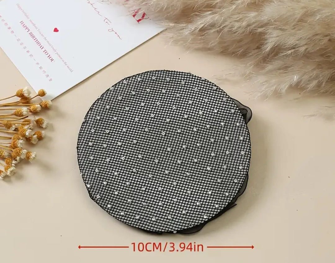 Elegant Crystal hair bun cover - Black or White - Free postage in Australia