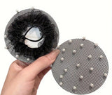Elegant Pearl hair bun cover - Black - Free postage in Australia