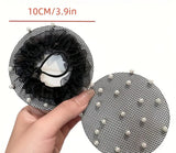 Elegant Pearl hair bun cover - Black - Free postage in Australia
