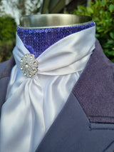 ERA Elle Stock Tie - Soft Ties with Purple sequins & brooch