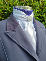 ERA Elle Stock Tie - Soft Ties with Purple sequins & brooch