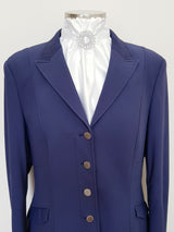 ERA EURO CHEVAL LUSTRE STOCK TIE - White lustre satin with Diore pearl brooch in silver