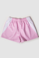 Footy Shorts - Acre Chasing - Pink & White