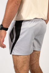 Footy Shorts Concrete Grey & Black