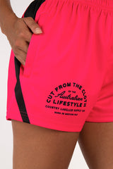 Footy Shorts Hot Pink & Black