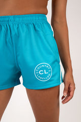 Footy Shorts Teal & White
