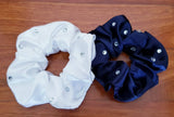 Satin Hair Scrunchies - pearls or crystals - Free postage in Australia