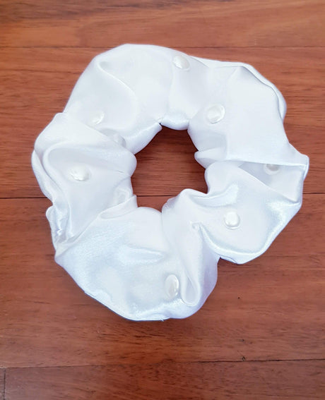 Satin Hair Scrunchies - pearls or crystals - Free postage in Australia