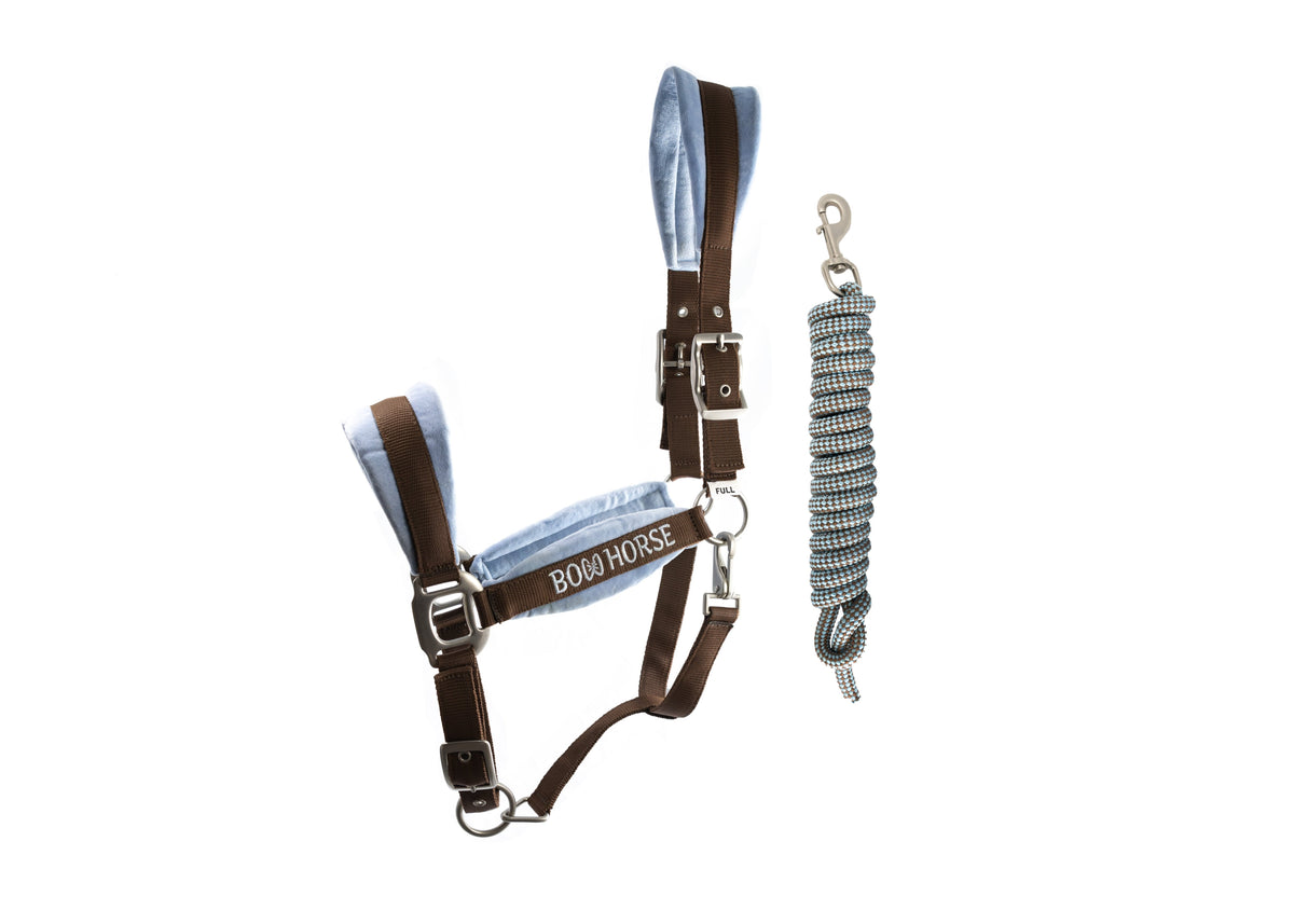 Premium Horse Halter and Lead - Brown