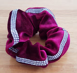 KYAH crystal trim velvet hair scrunchie - Black, burgundy, navy -- Free postage in Australia